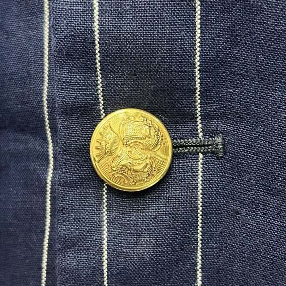 *SOLD*Ralph Lauren Blue Pinstriped Linen Women 2 Piece Suit USA Blue Label VTG - Picture 5 of 16